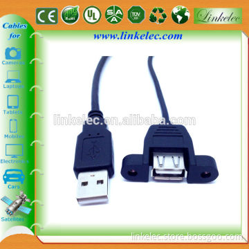 1ft Panel Mount USB A Male to A Female extension USB cable